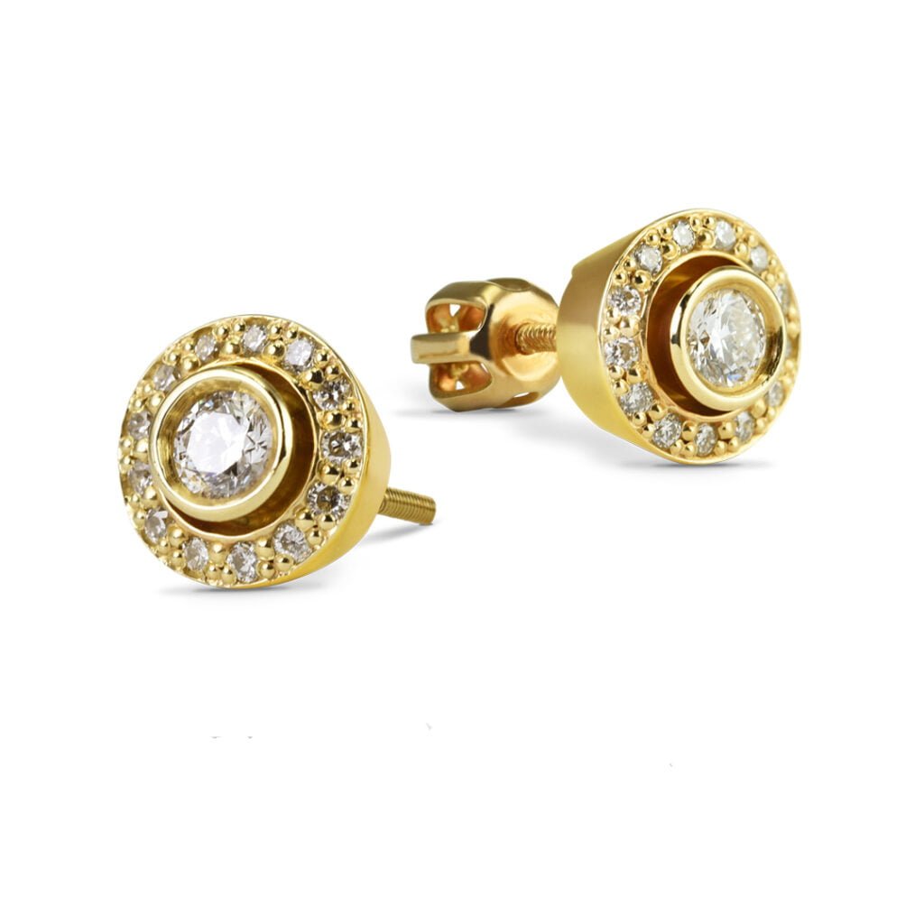 Classic diamond naušnice na navoj