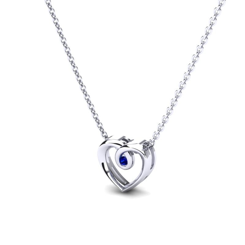 Heart zlatna ogrlica sa safirom