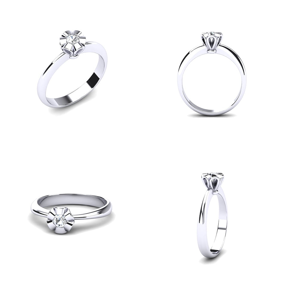 Belo zlato verenički prsten