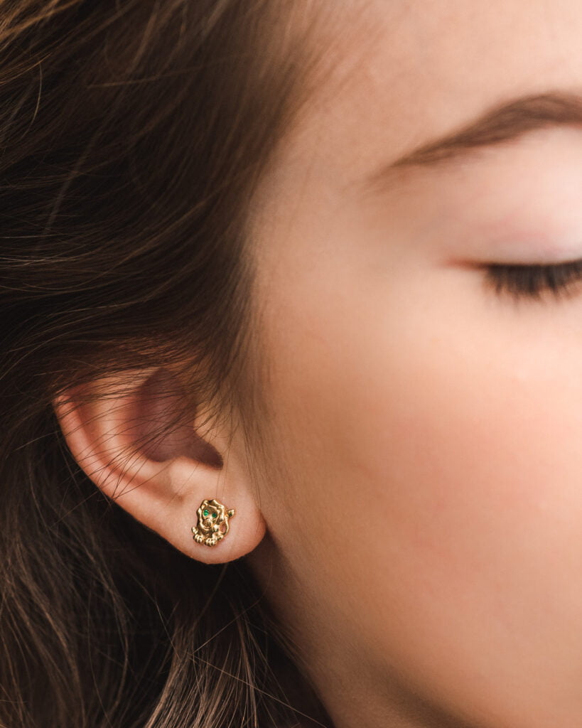 Lea dečije minđuše sa smaragdima