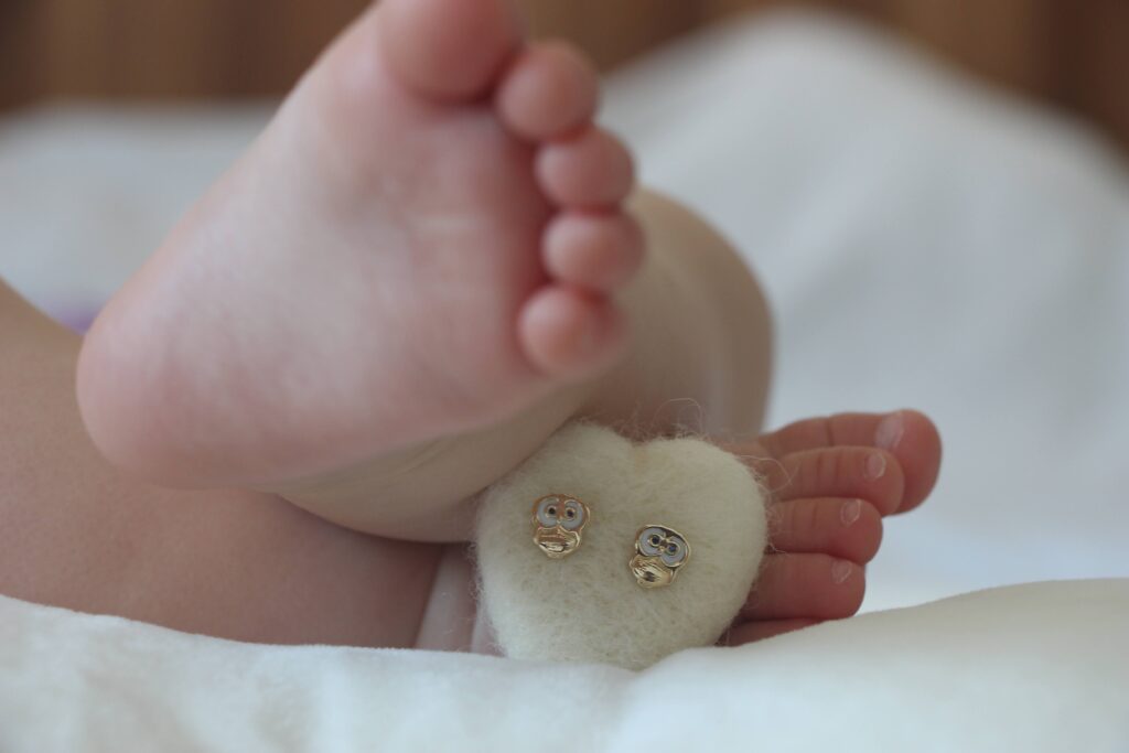 Sova dečije minđuše sa safirima