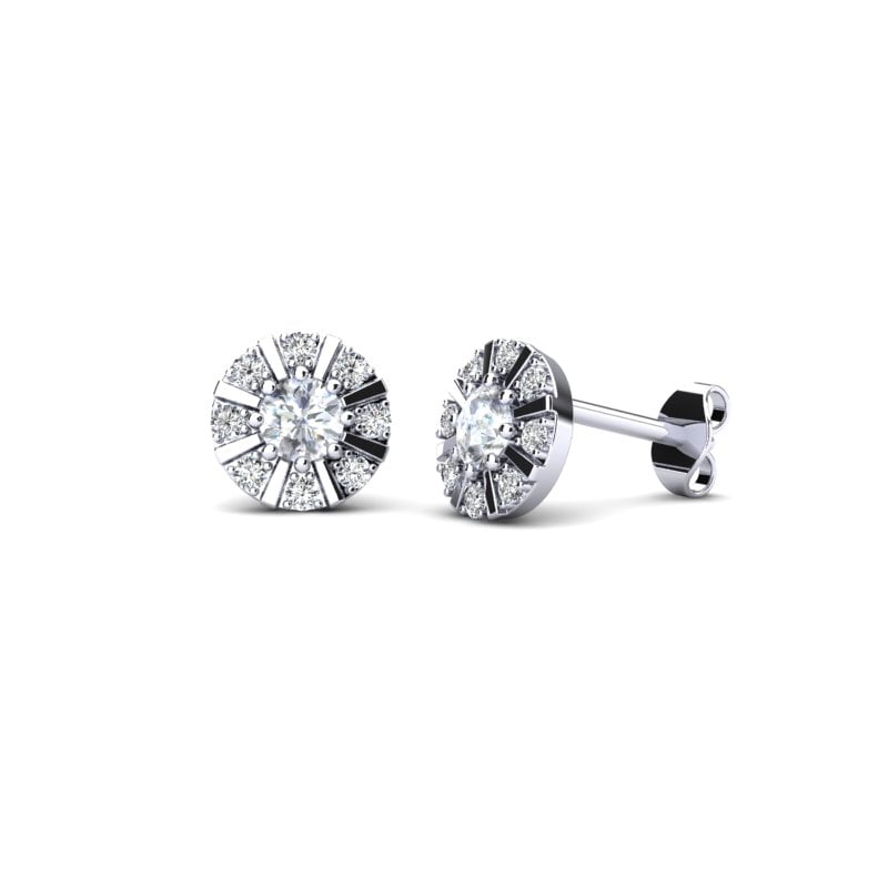 Una Flor con diamante minđuše