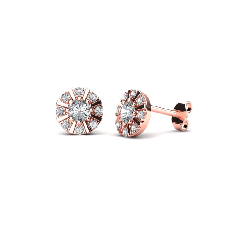 Una Flor con diamante minđuše