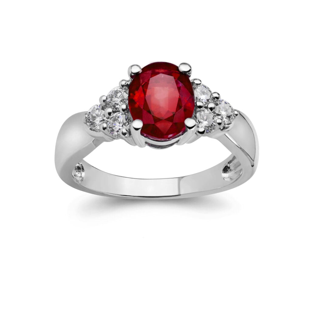 Prsten sa rubinom i brilijantima