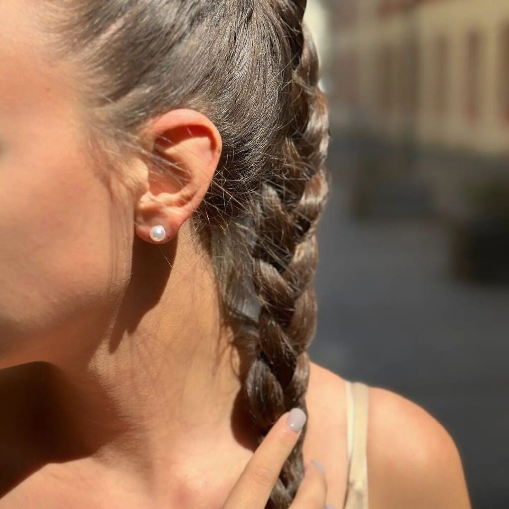 Single Pearl Stud minđuše