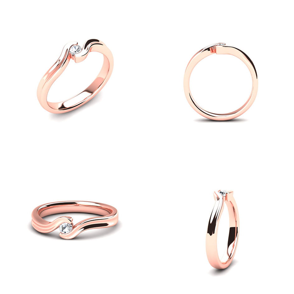 Atraktivan prsten sa brilijantom