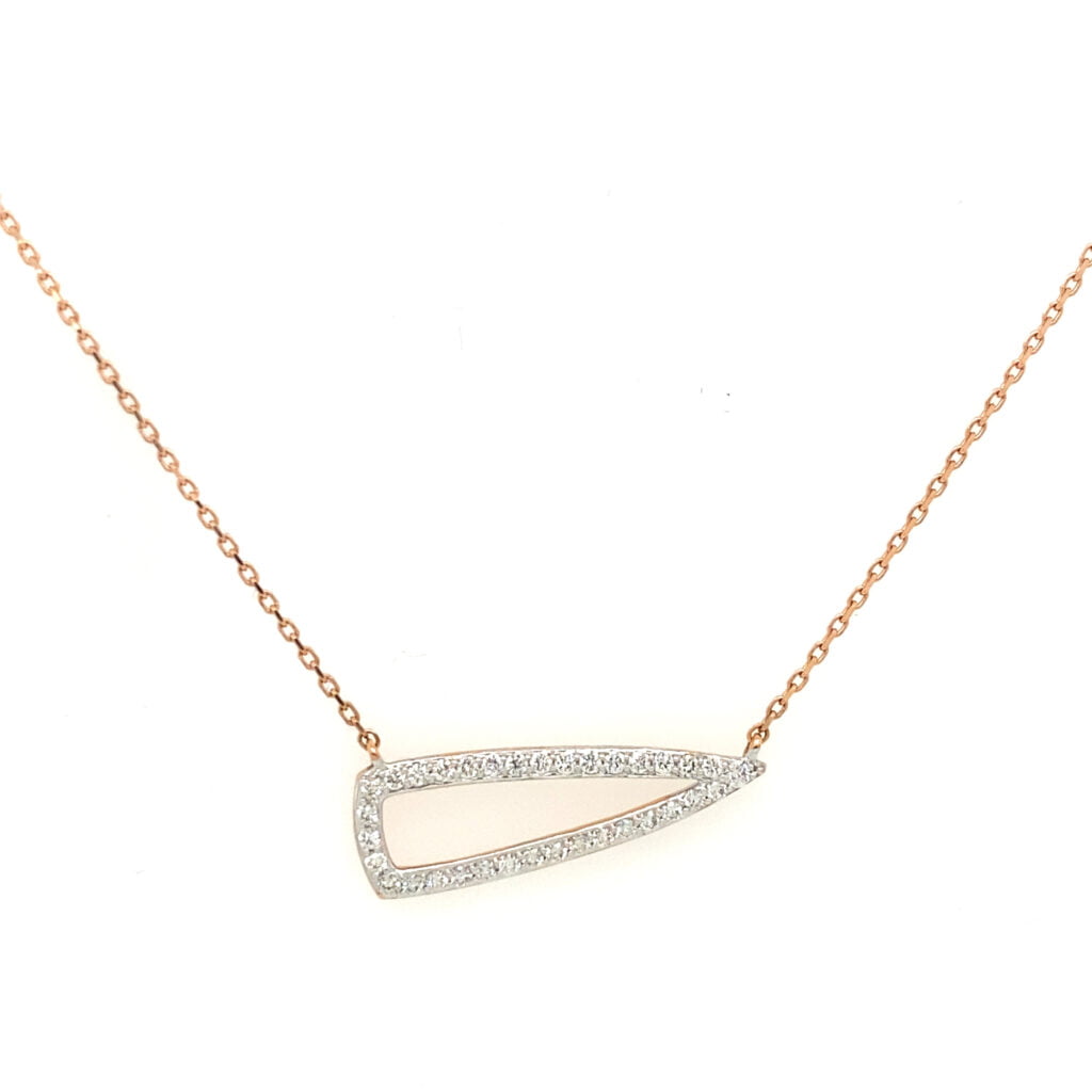 Ogrlica od roze zlata sa brilijantima