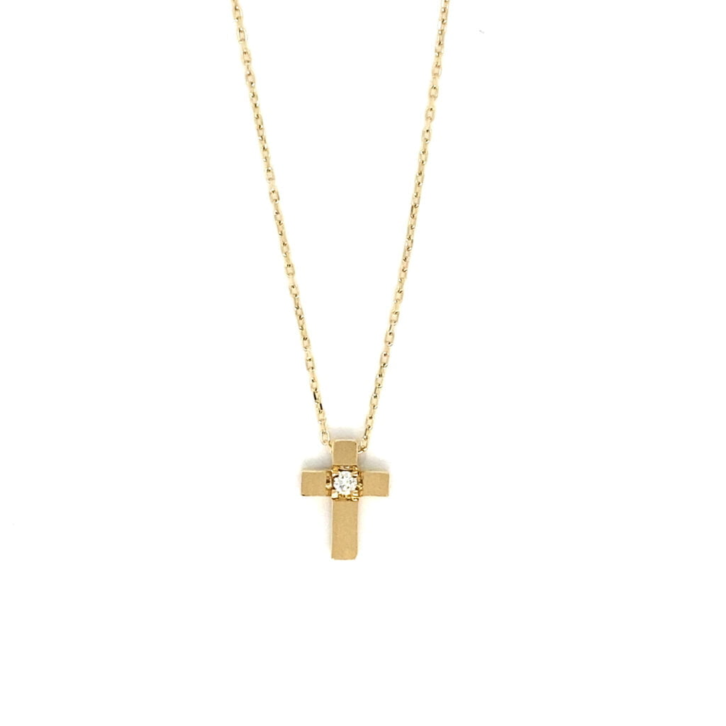 Ogrlica cross sa brilijantom