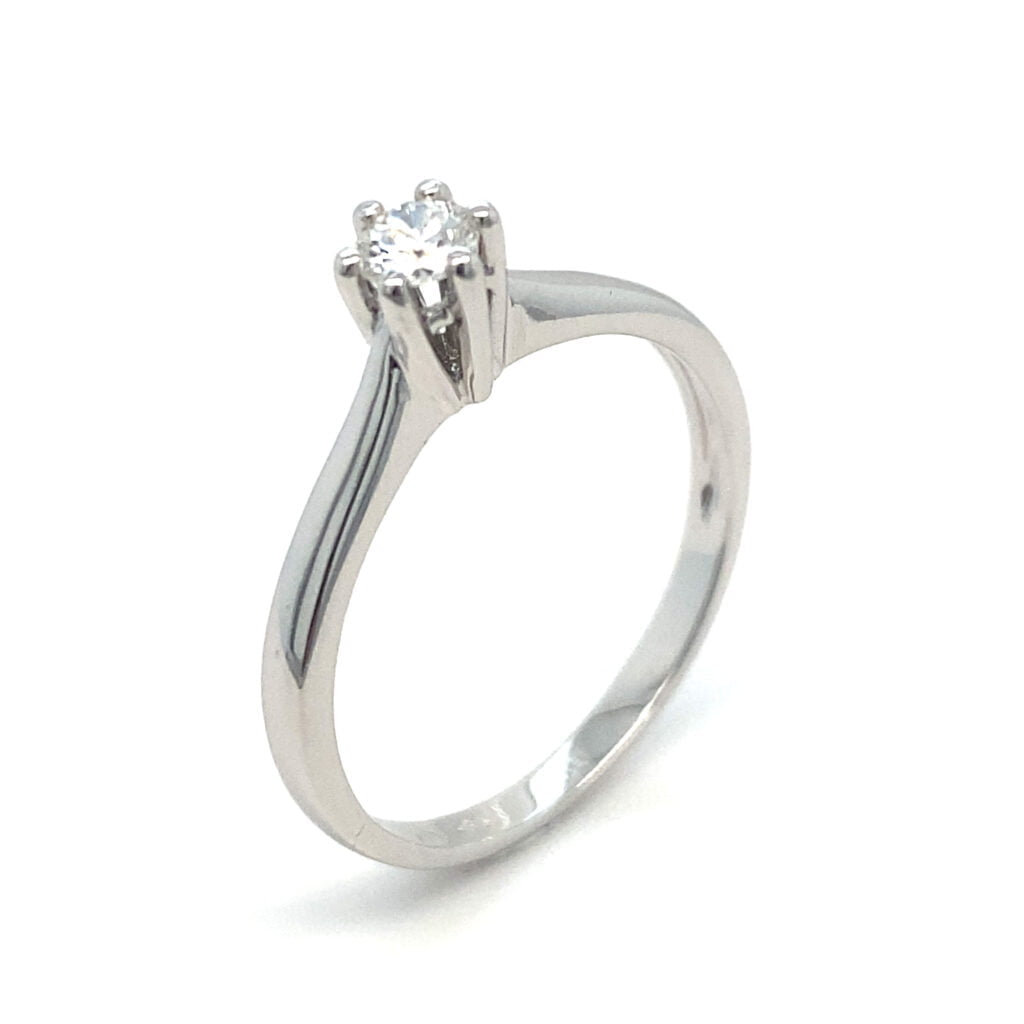 Verenički prsten od belog zlata sa brilijantom