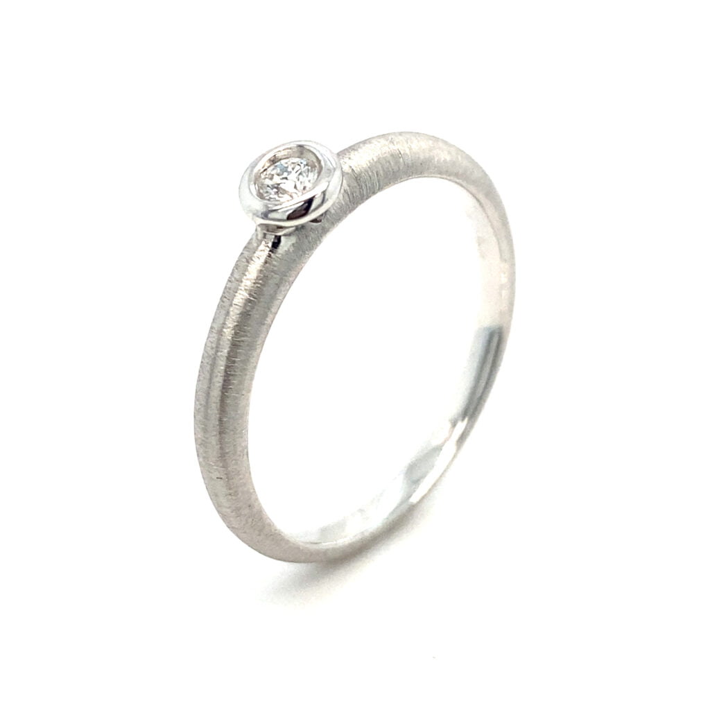 Verenički prsten od belog zlata sa brilijantom