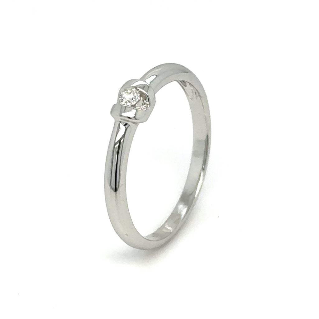 Verenički prsten od belog zlata sa brilijantom