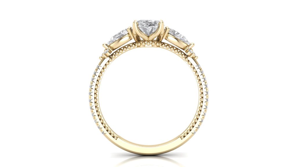 Floral Oval Cut Engagement Ring