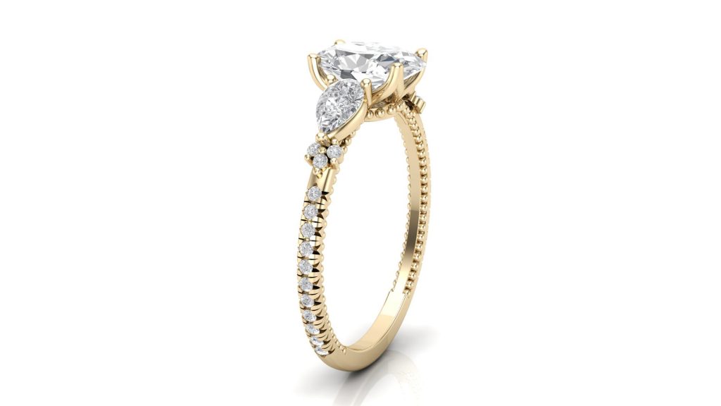 Floral Oval Cut Engagement Ring