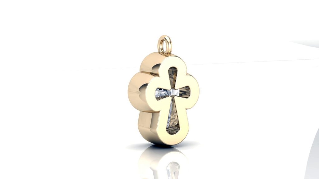 Cross Bazel Diamond pendant